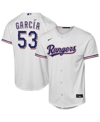 Nike Big Boys and Girls Adolis Garcia White Texas Rangers Home Replica Player Jersey