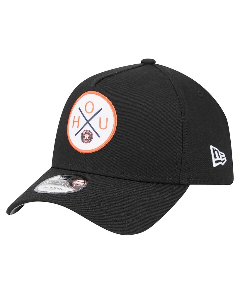 New Era Men's Black Houston Astros 9FORTY A-Frame Adjustable Hat