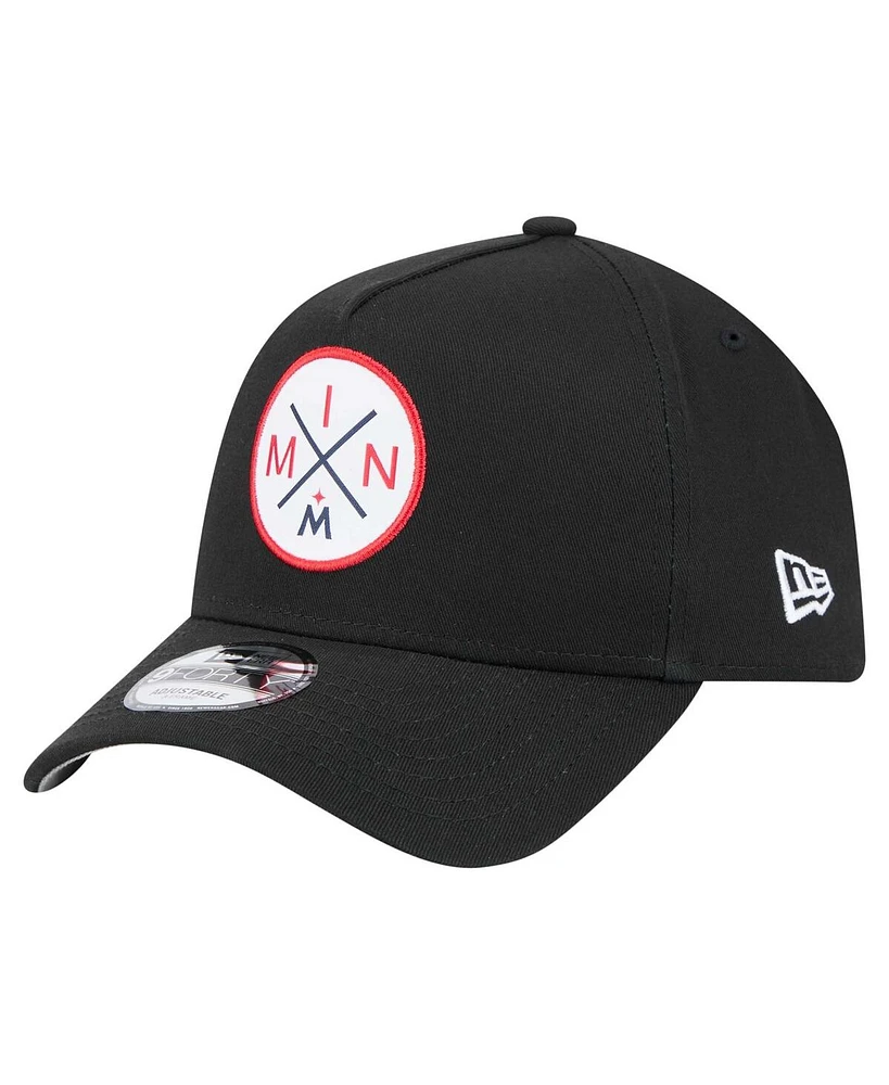 New Era Men's Black Minnesota Twins 9FORTY A-Frame Adjustable Hat