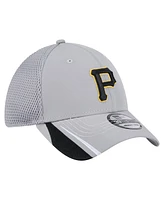 New Era Men's Gray Pittsburgh Pirates Linear 39THIRTY Flex-Fit Hat