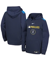 Nike Big Boys and Girls Navy Philadelphia Phillies City Connect Authentic Collection Performance Pullover Hoodie