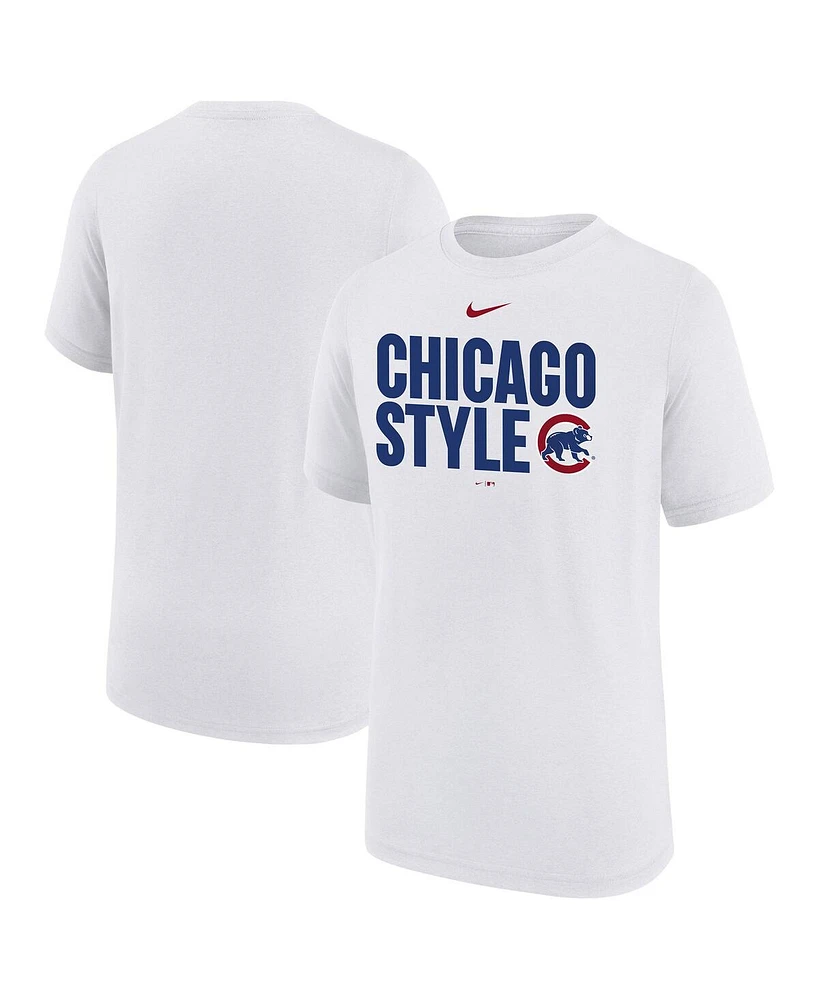Nike Big Boys and Girls White Chicago Cubs Local Legend T-Shirt