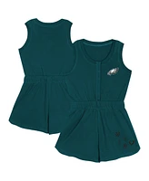 Outerstuff Girls Toddler Midnight Green Philadelphia Eagles Super Girl Romper