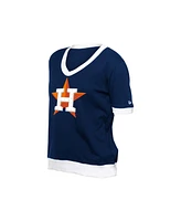 New Era Women's Navy Houston Astros Game Day Rhinestone V-Neck T-Shirt