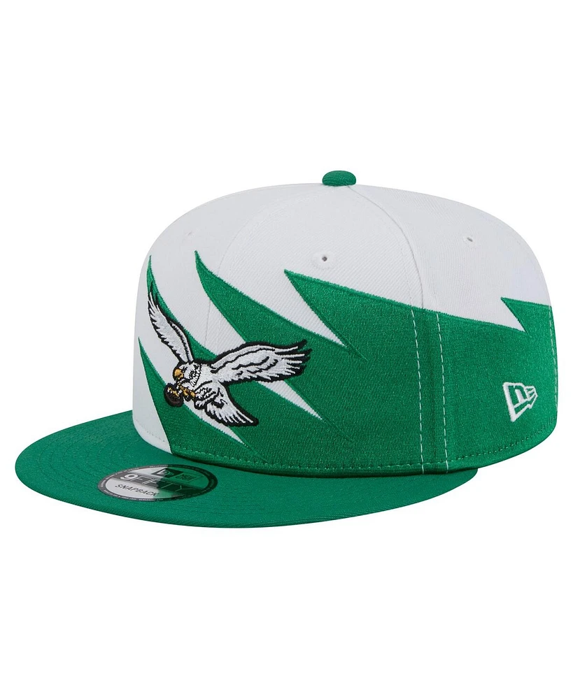 New Era Men's Kelly Green Philadelphia Eagles Throwback Jagged 9FiFTY Snapback Hat