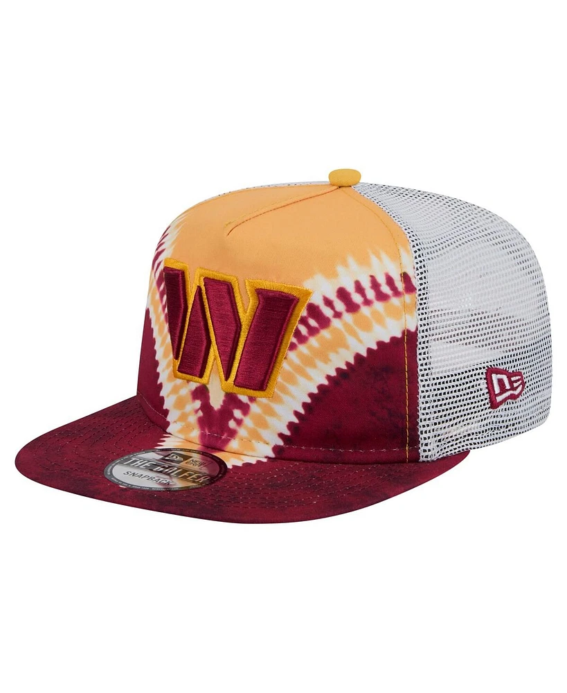 New Era Men's Gold/Burgundy Washington Commanders Throwback Dye Golfer Snapback Hat