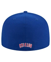 New Era Men's Royal Chicago Cubs Overlap 59FIFTY Fitted Hat
