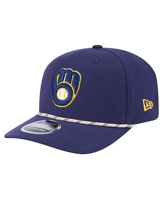 New Era Men's Navy Milwaukee Brewers Multi-Rope 9SEVENTY Stretch-Snap Hat