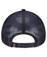 New Era Men's Black Los Angeles Angels Retro Bold A-Frame Trucker 9FORTY Adjustable Hat