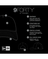 New Era Men's Black Texas Rangers Retro Bold A-Frame Trucker 9FORTY Adjustable Hat