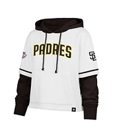 '47 Brand Women's White San Diego Padres Trifecta Shortstop Cropped Pullover Hoodie