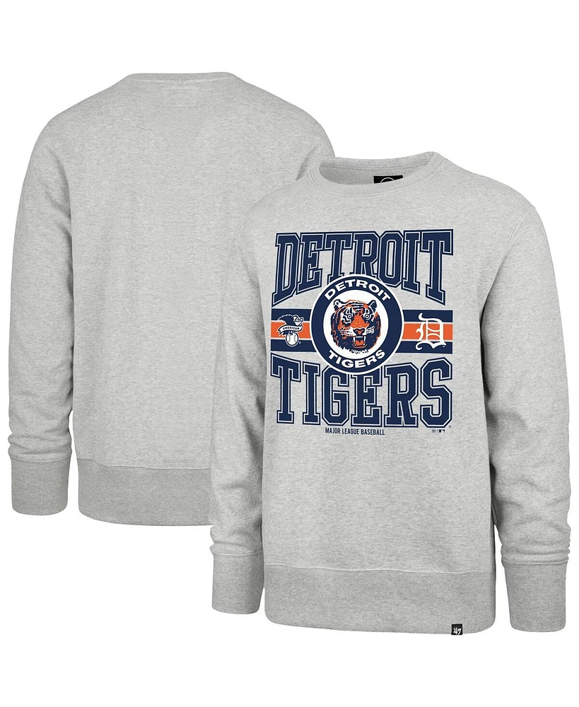 '47 Brand Men's Gray Detroit Tigers Letters Headline Pullover Sweatshirt