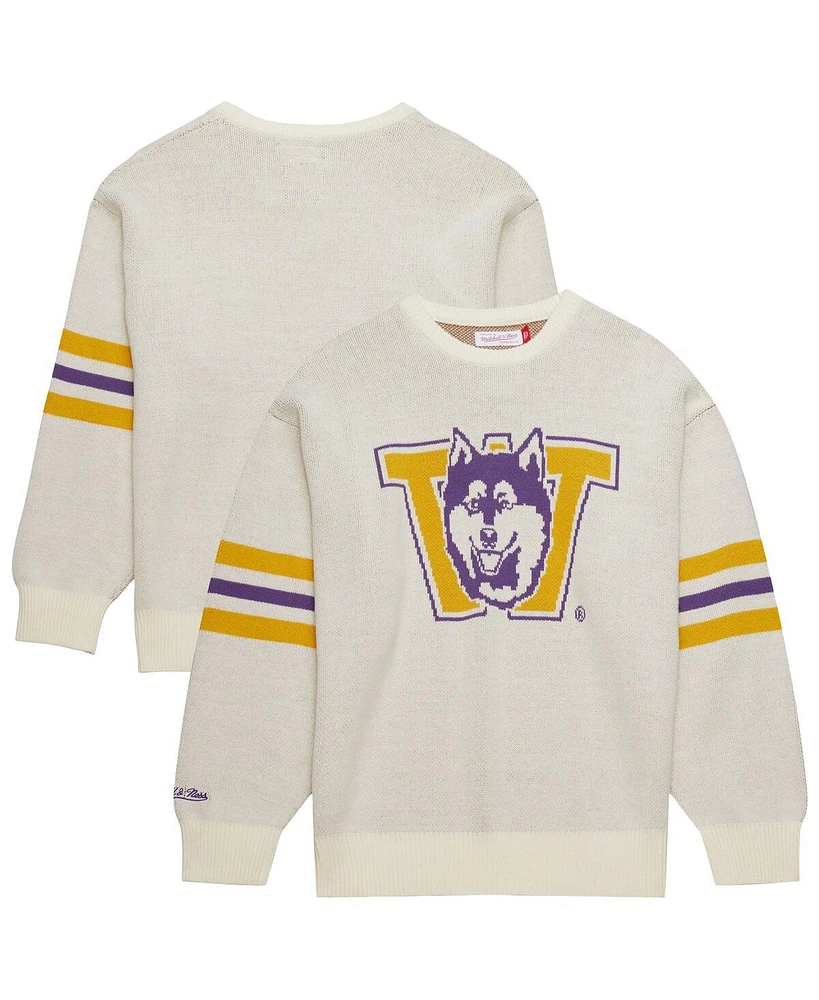 Mitchell & Ness Men's Cream Washington Huskies Retro Pullover Sweater