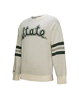 Mitchell & Ness Men's Cream Michigan State Spartans Retro Pullover Sweater