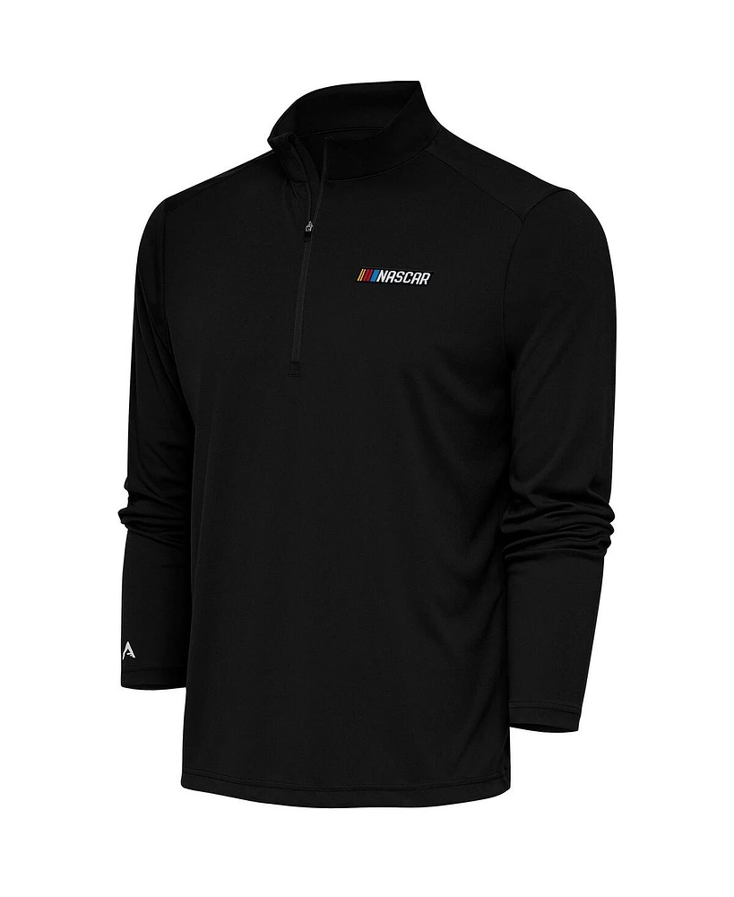 Antigua Men's Black Nascar Tribute Quarter-Zip Pullover Top