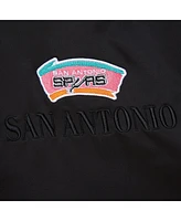 Mitchell & Ness Men's Black San Antonio Spurs Hardwood Classics Team Og 3.0 Lightweight Satin Full-Snap Jacket
