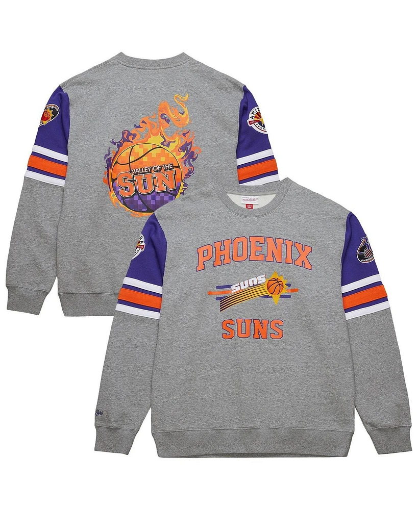 Mitchell & Ness Men's Heather Gray Phoenix Suns Hardwood Classics All Over 4.0 Pullover Sweatshirt