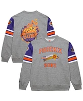 Mitchell & Ness Men's Heather Gray Phoenix Suns Hardwood Classics All Over 4.0 Pullover Sweatshirt