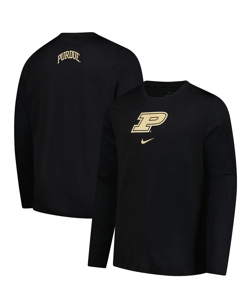 Nike Men's Black Purdue Boilermakers Basketball Shootaround Long Sleeve T-Shirt