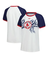 Nike Women's White Boston Red Sox Rewind Color Remix Fashion Raglan Tri-Blend T-Shirt