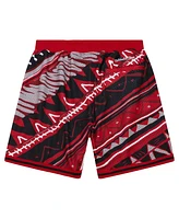 Mitchell & Ness Men's Red Chicago Bulls Game Day Pattern Shorts