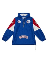 Mitchell & Ness Men's Royal Philadelphia 76ers Team Origins Anorak Quarter-Zip Pullover Hoodie