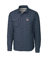 Cutter & Buck Men's Gray Los Angeles Dodgers Americana Rainier Full-Snap Shirt Jacket