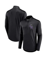 Fanatics Men's Black Colorado Rockies Tough Minded Lightweight Quarter-Zip Pullover Sweatshirt