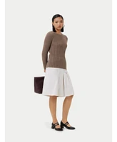Gobi Cashmere Women's Rib-Knit Crew Neck Sweater