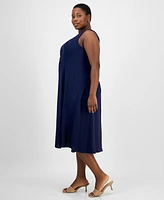 Connected Plus Sleeveless Boat-Neck Midi Dress