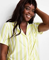 State of Day Women's Fluid Knit Notched-Collar Pajama Set Xs-3X, Exclusively at Macy's
