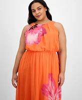Robbie Bee Plus Printed Sleeveless Maxi Dress