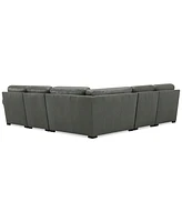 Radley Roll Arm 117" -Pc. Leather Wedge Corner L Sectional
