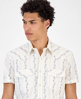 Sun + Stone Men's Alden Short Sleeve Western Style Snap-Front Shirt, Exclusively at Macy's