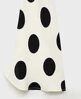 Mango Women's Flared Sleeves Polka Dot Dress