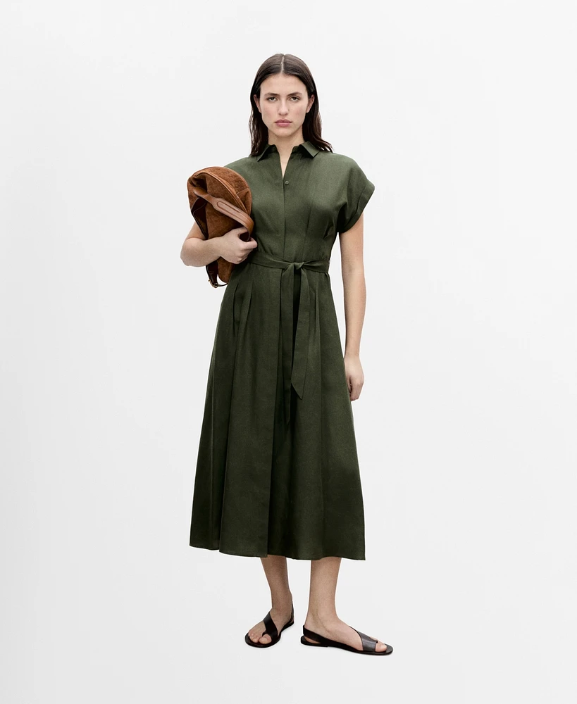 Mango Women's Linen and Lyocell-Blend Shirt Dress