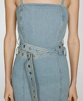 Mango Women's Denim Belt Dress