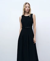 Mango Women's Flared Midi Dress
