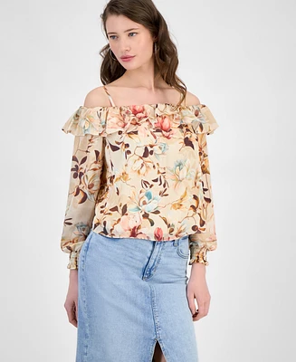 Guess Women's Printed Off-The-Shoulder Lucy Top