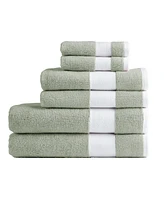 Lacoste Home Heritage Sport Stripe Logo Cotton 6-Pc. Bath Towel Set