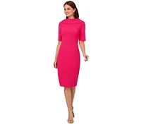 Adrianna Papell Women's Roll-Collar V-Back Dress