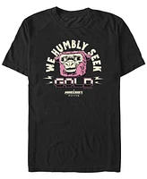 Fifth Sun Men's Minecraft Movie We Humbly Seek Gold Short Sleeve T-Shirt