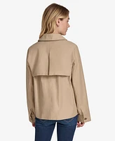 Nautica Jeans Women's Collared Solid Trench Coat