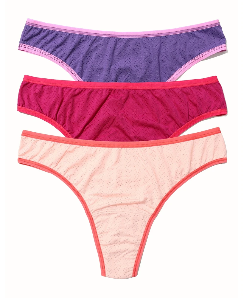 Hanky Panky Women's Move Calm Mid Rise Thong Pack