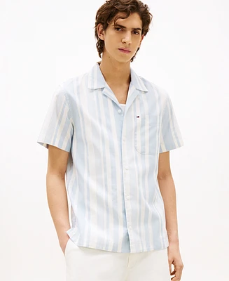 Tommy Hilfiger Men's Relaxed-Fit Stripe Camp Shirt