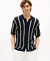 Tommy Hilfiger Men's Stripe Open-Knit Polo Shirt