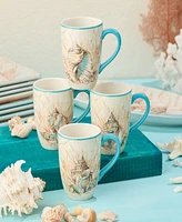 Certified International Escape to the Sea 4-Pc. Mugs, Service For 4