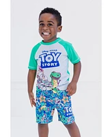 Toy Story Boys Disney Pixar Pullover Rash Guard and Swim Trunks Outfit Set