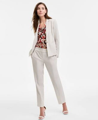 Kasper Womens Seamed Jacket Cowlneck Top Slim Leg Pants