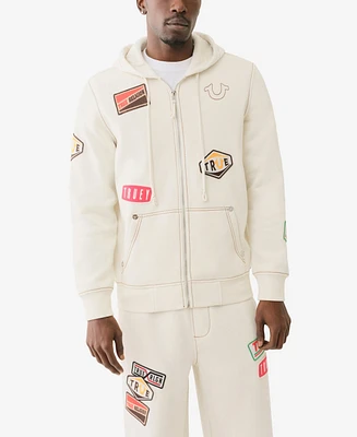 True Religion Men's Patch Big Full Zip Hoodie